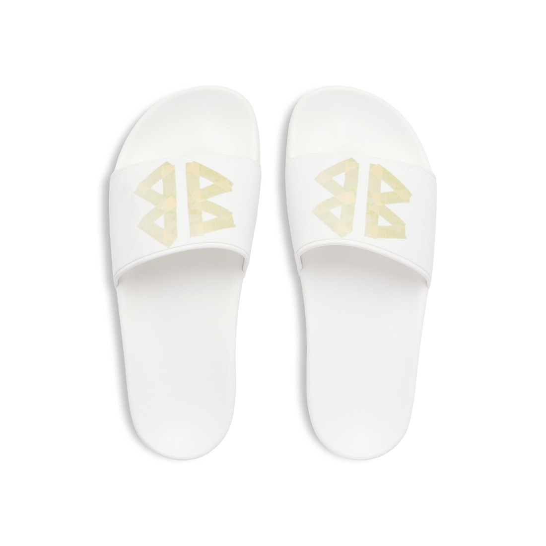 Men's Pool Slide Sandal  in White/yellow - 6