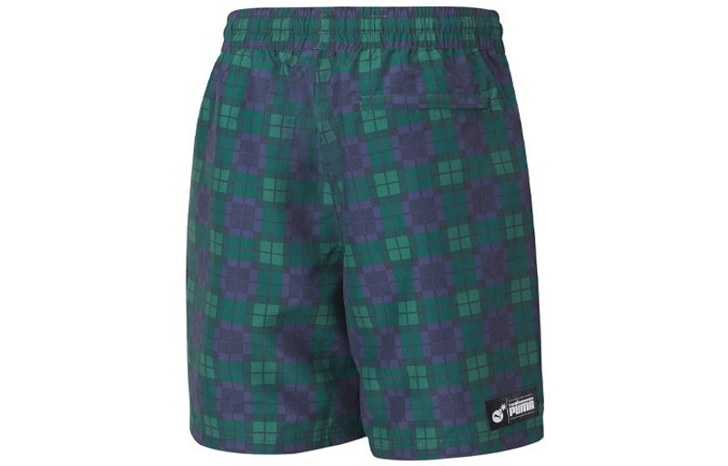 PUMA PUMA x The Hundreds Crossover Printing Athleisure Casual Sports Shorts Green 596752-02 outlook