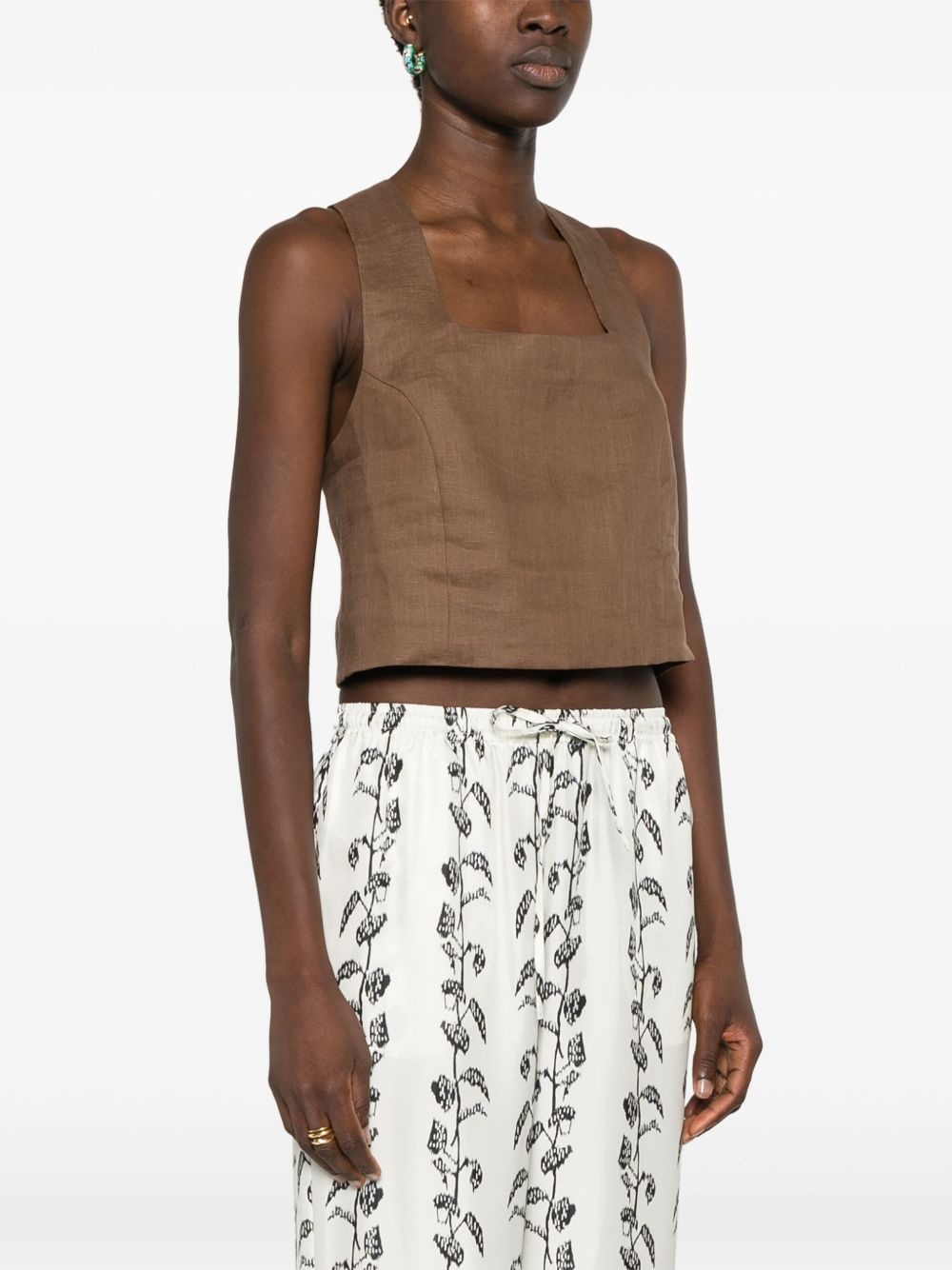 Cozumel linen cropped top - 3