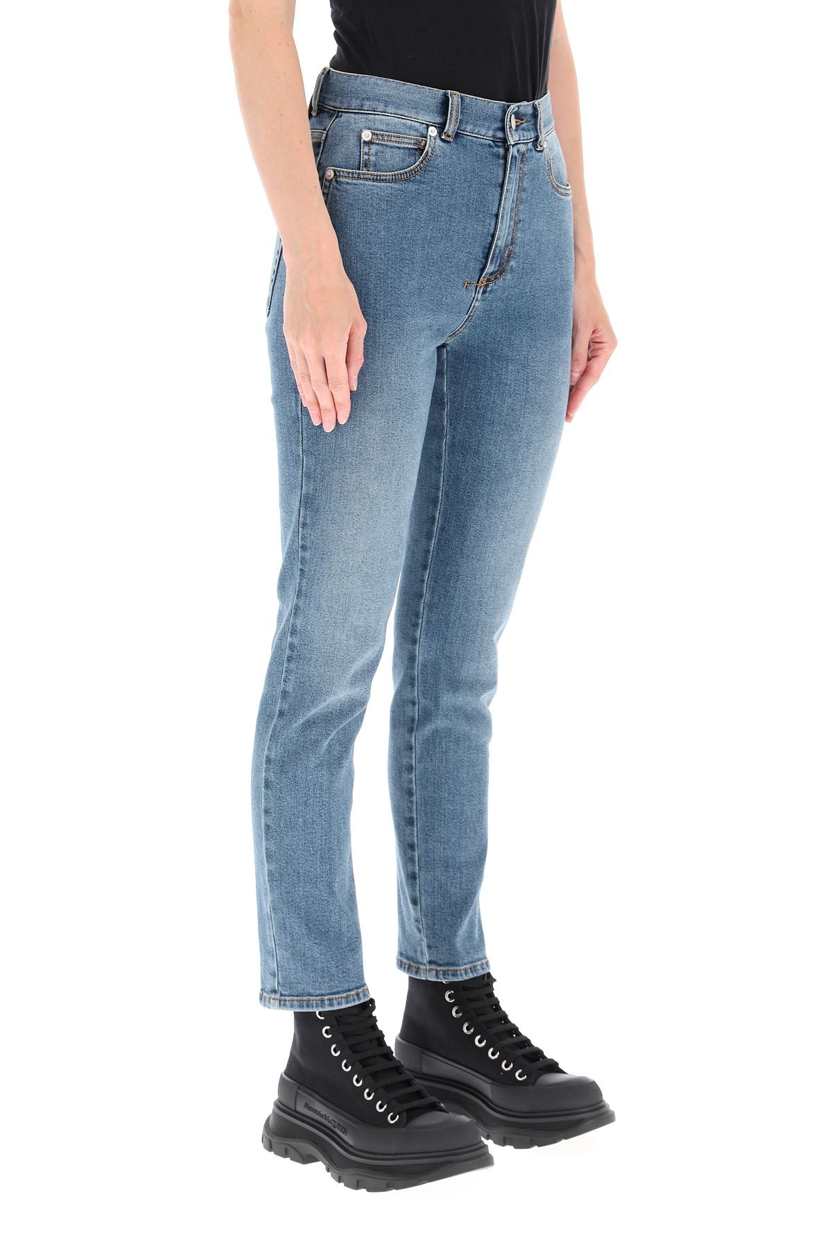 SLIM WASHED DENIM JEANS - 3