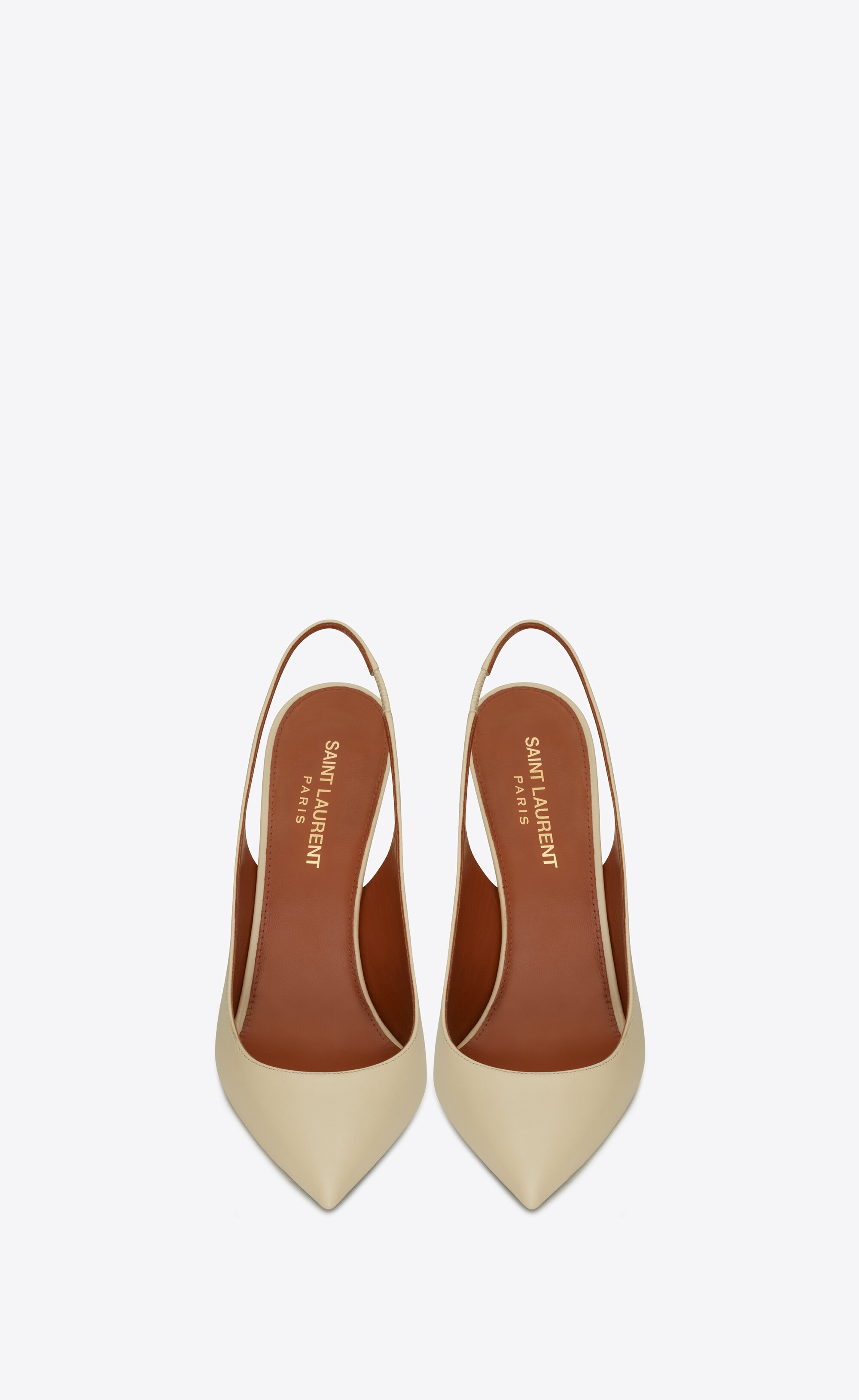 opyum slingback pumps in smooth leather with a gold-tone heel - 2