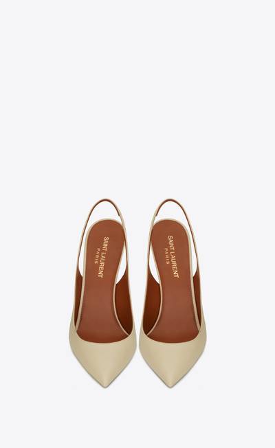 SAINT LAURENT opyum slingback pumps in smooth leather with a gold-tone heel outlook