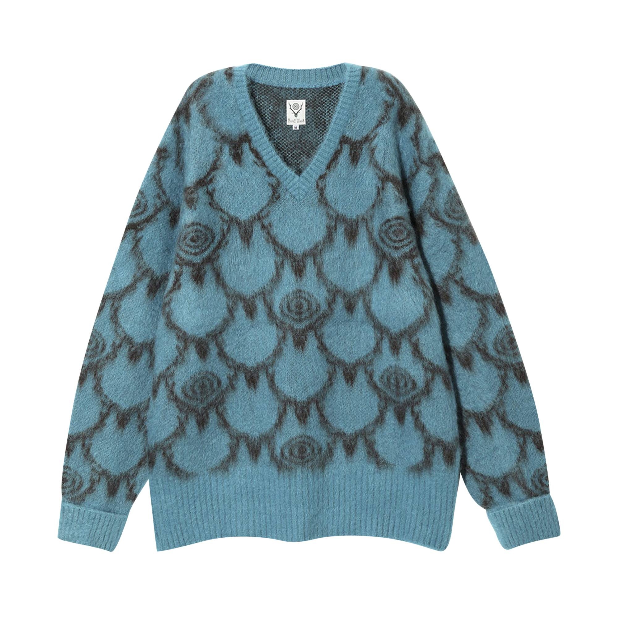Needles Loose Fit V Neck Sweater 'Blue' - 1
