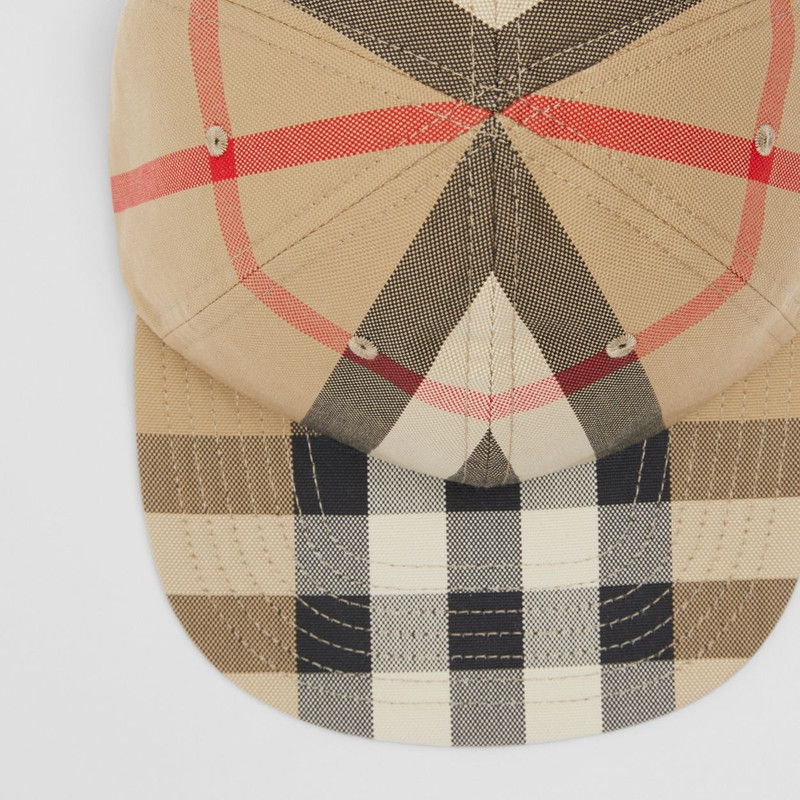 Reversible Vintage Check Cotton Baseball Cap 8