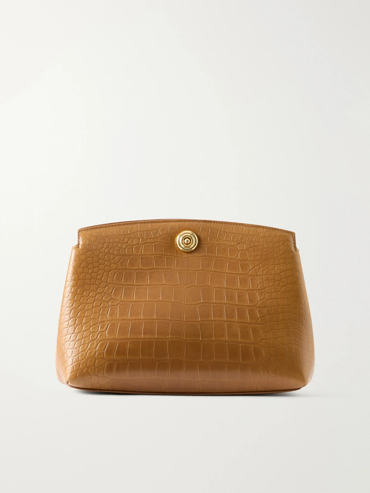 Pushlock Croc-effect Leather Clutch - 1