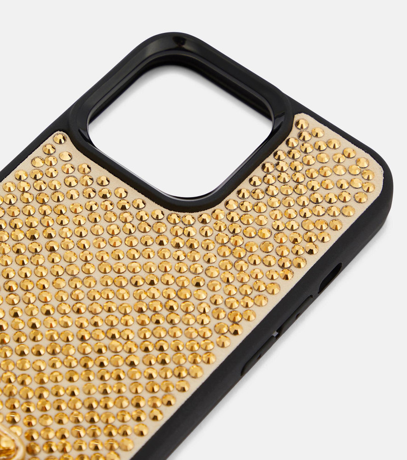 Prada Embellished leather iPhone 13 Pro case outlook