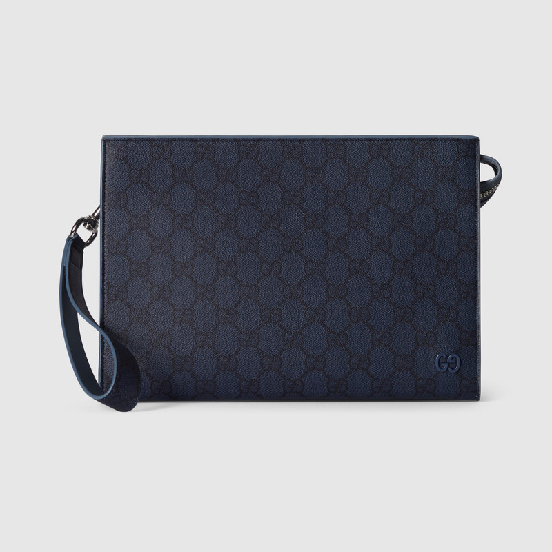 Dusty blue trim small pouch 1