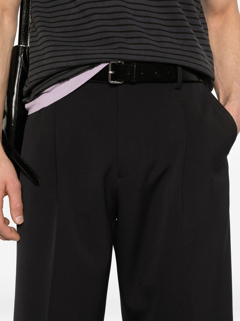 pleated frayed tailored shorts 5