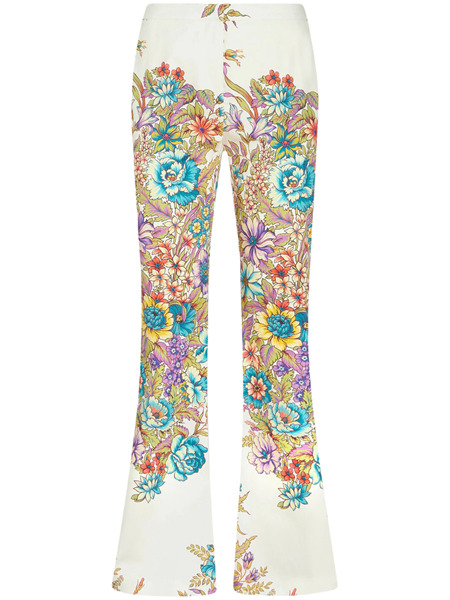 Flared floral trousers - 1