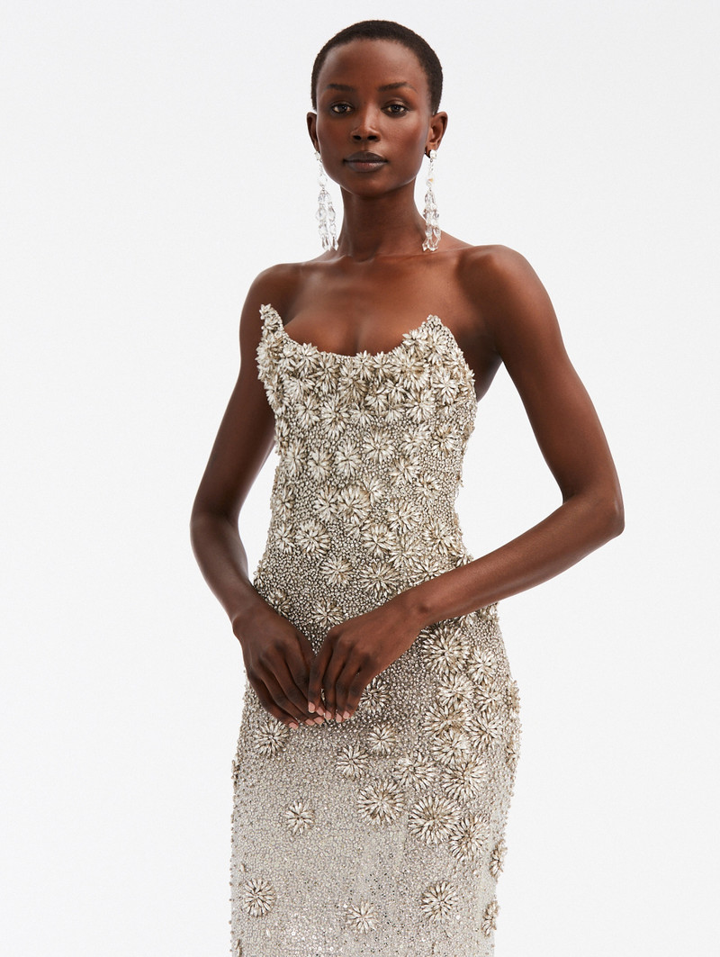 STRAPLESS CRYSTAL EMBROIDERED GOWN 4