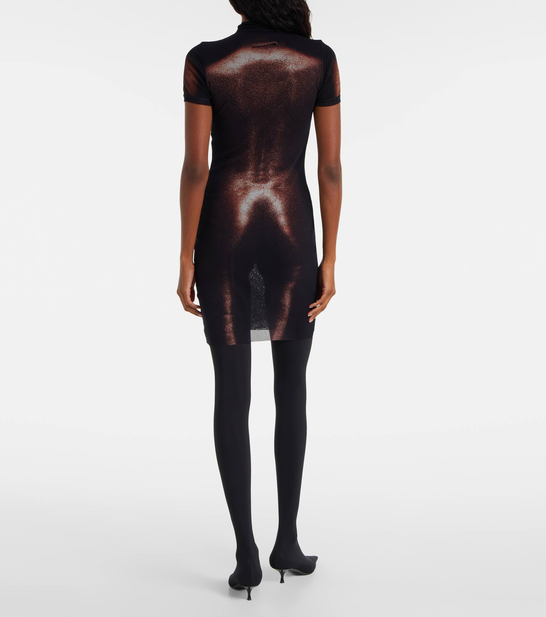 Trompe l'oeil mesh minidress - 3