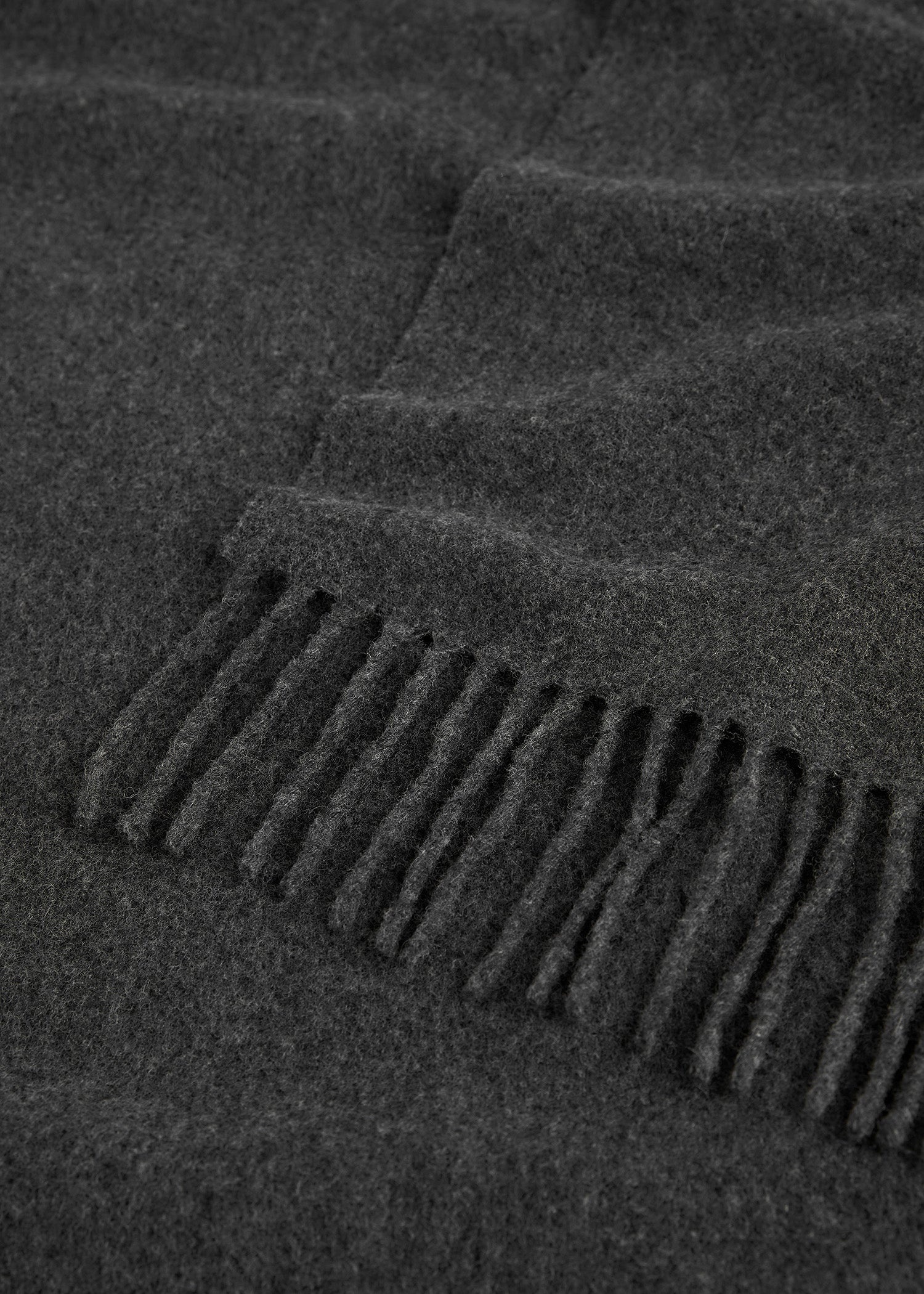 Classic wool scarf dark grey mélange - 5