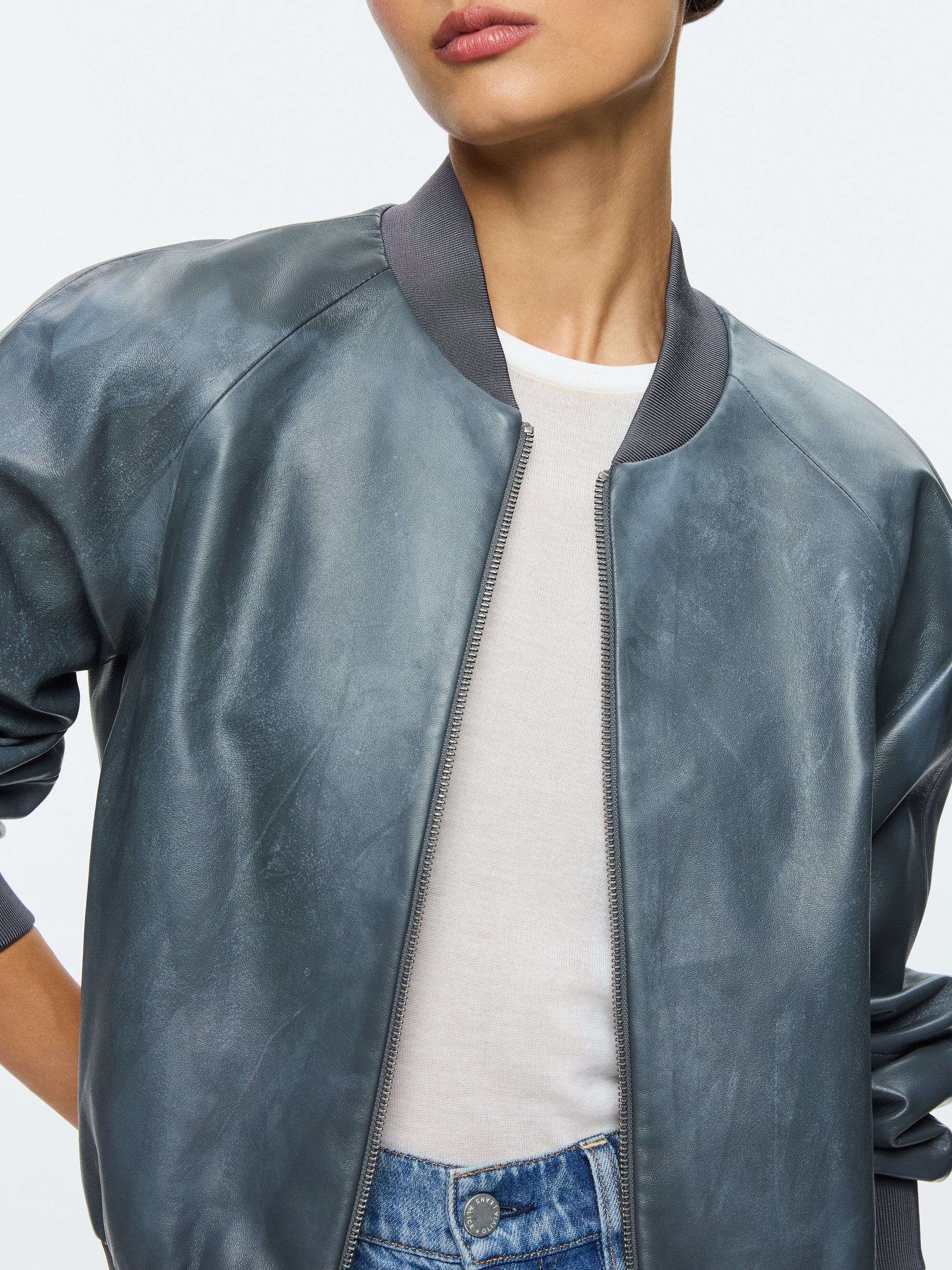 FELISA LEATHER VARSITY JACKET - 5