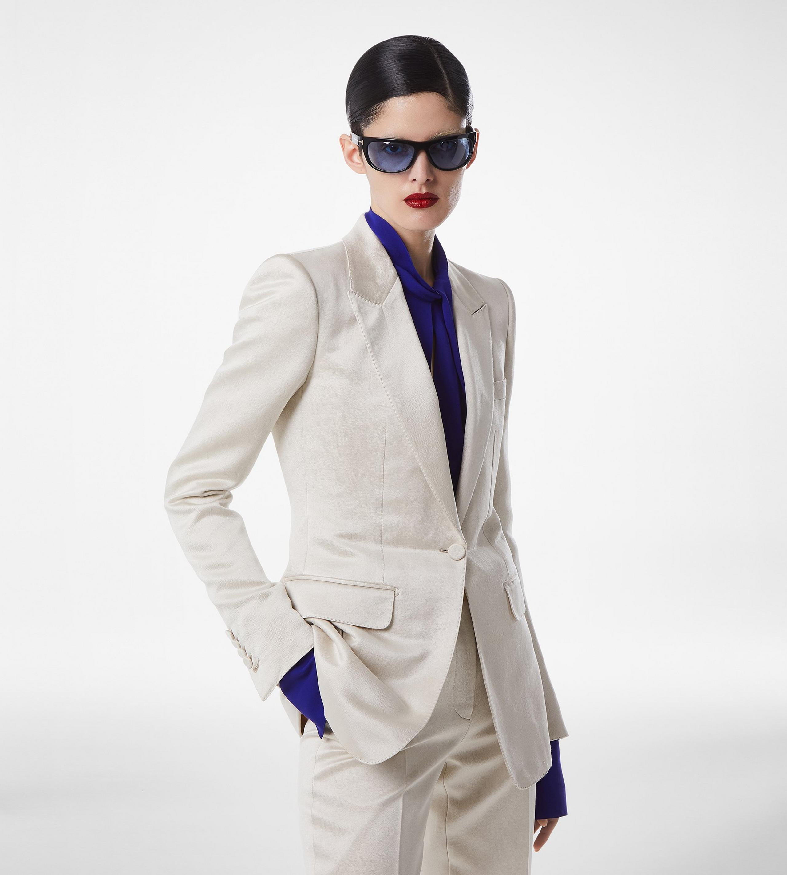 WASHED COTTON SILK BLEND DUCHESSE SINGLE BREASTED JACKET - 4