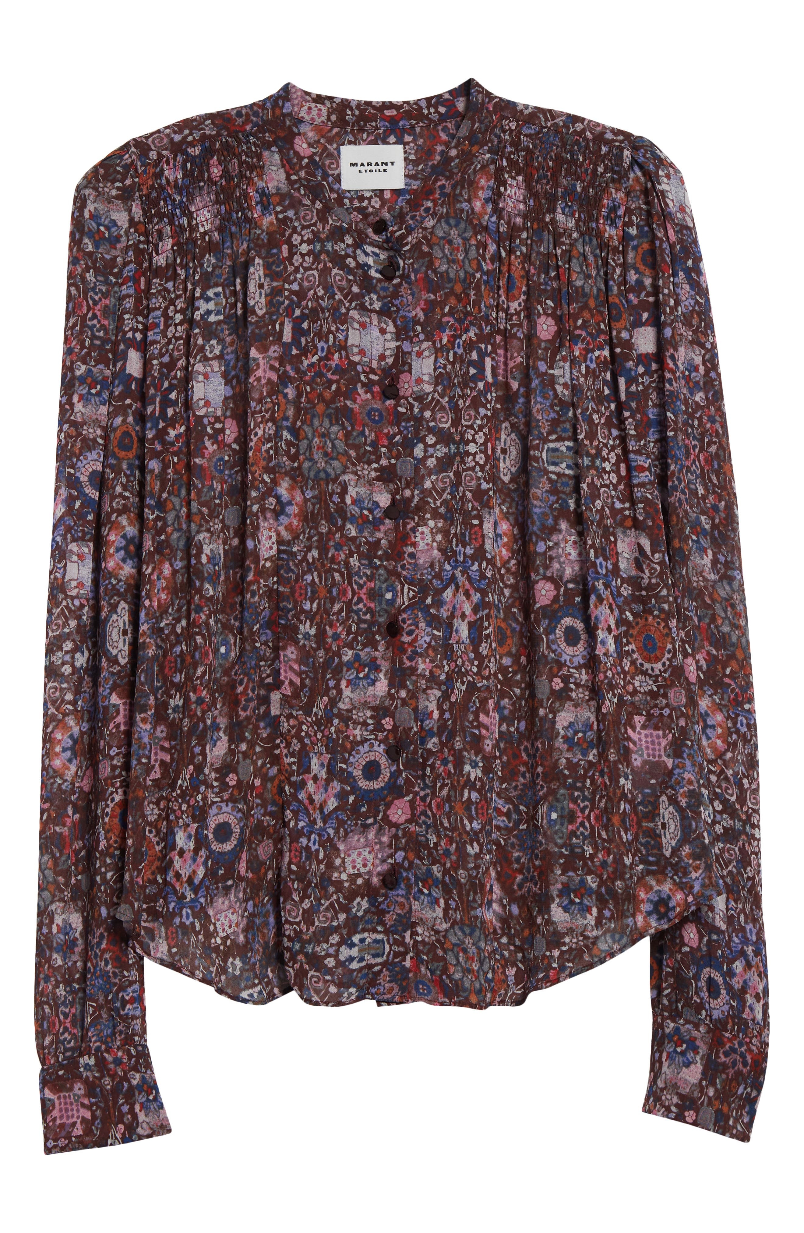 Isabel Marant Étoile Noeline Long Sleeve Button-Up Shirt in Plum at Nordstrom - 5