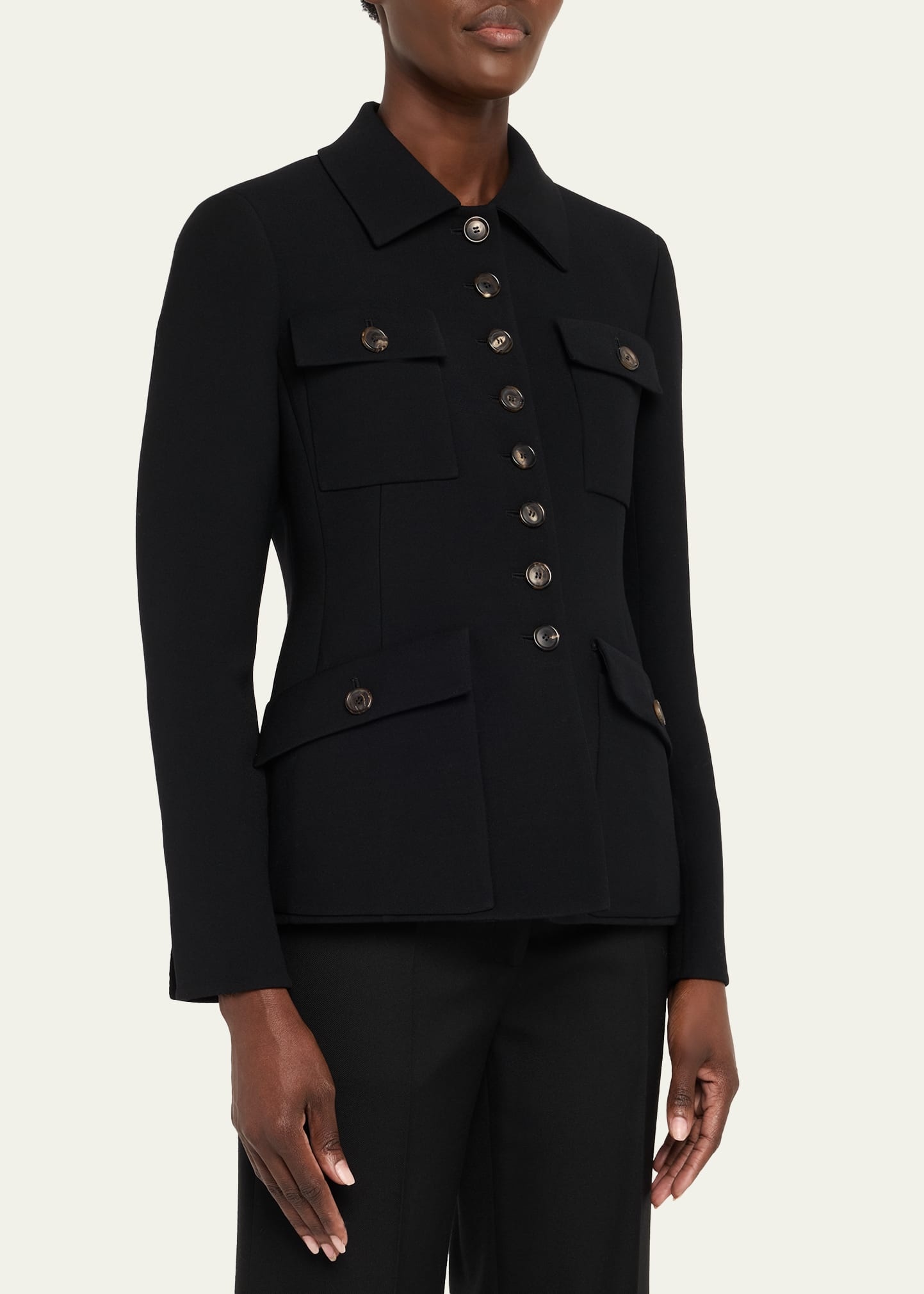 Delia Single-Breasted Wool Double-Face Jacket - 4