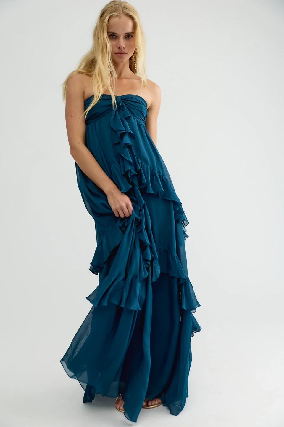 Rococo Sand Annie Strapless Ruffle Maxi Dress - 1