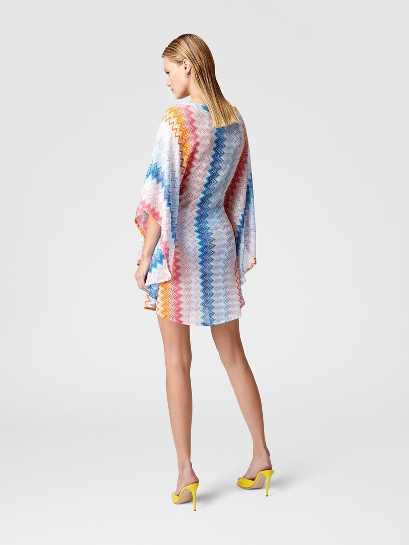 Zig zag lamé viscose의 짧은 kaftan은 배틀 슬리브와 혼합 3