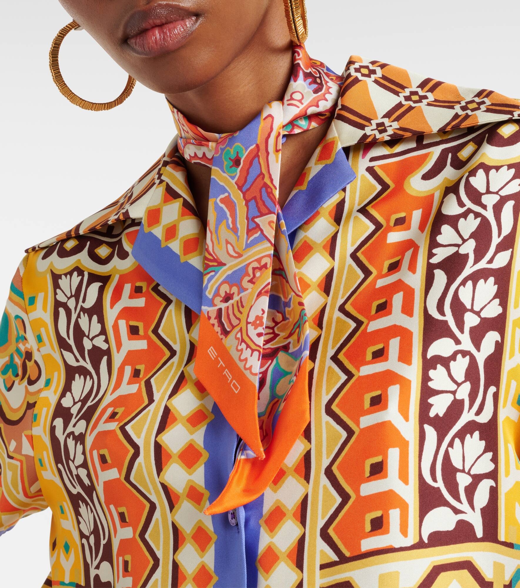 Printed silk twill scarf - 2