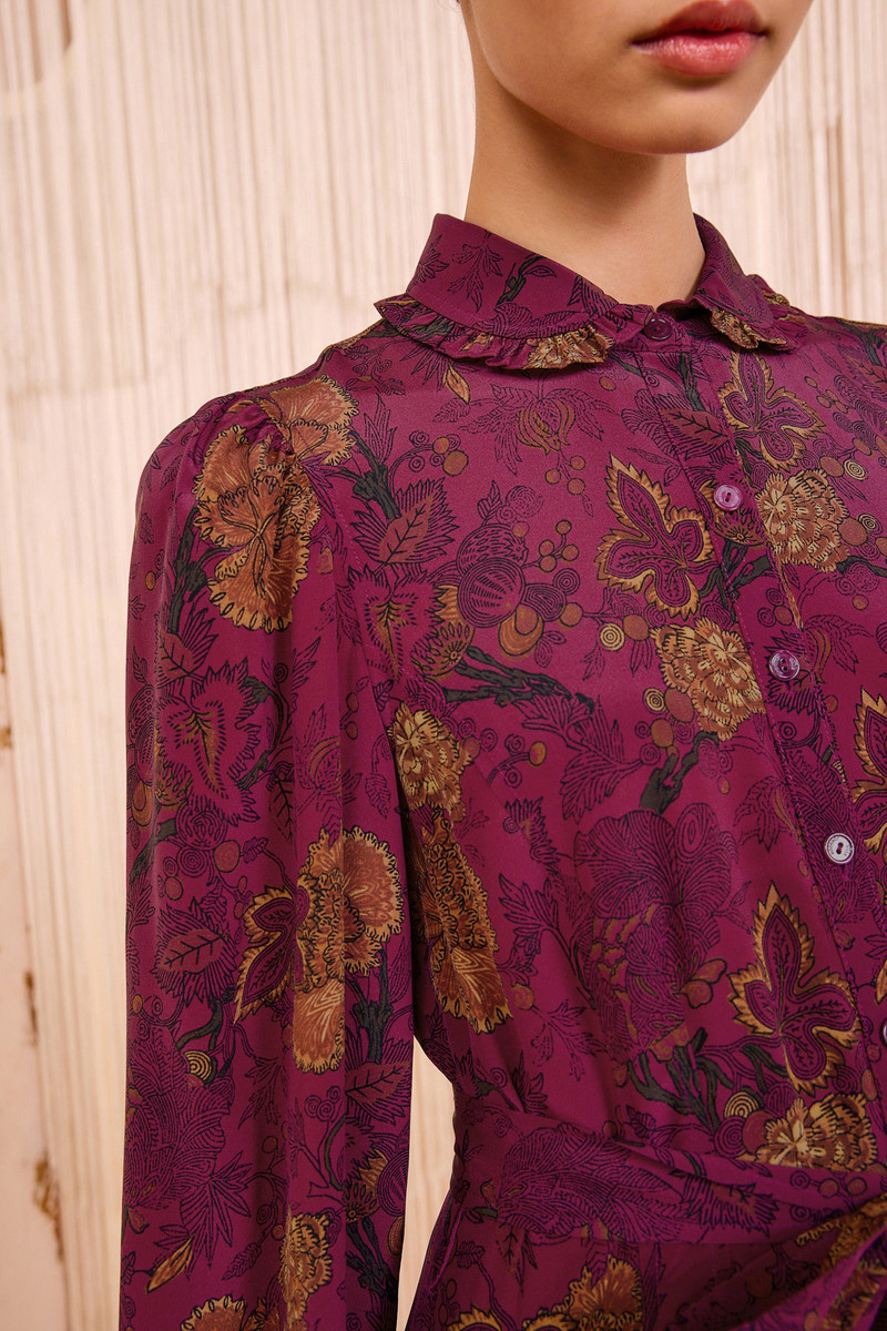 ULLA JOHNSON Simona Silk Long Sleeve Mini Dress outlook