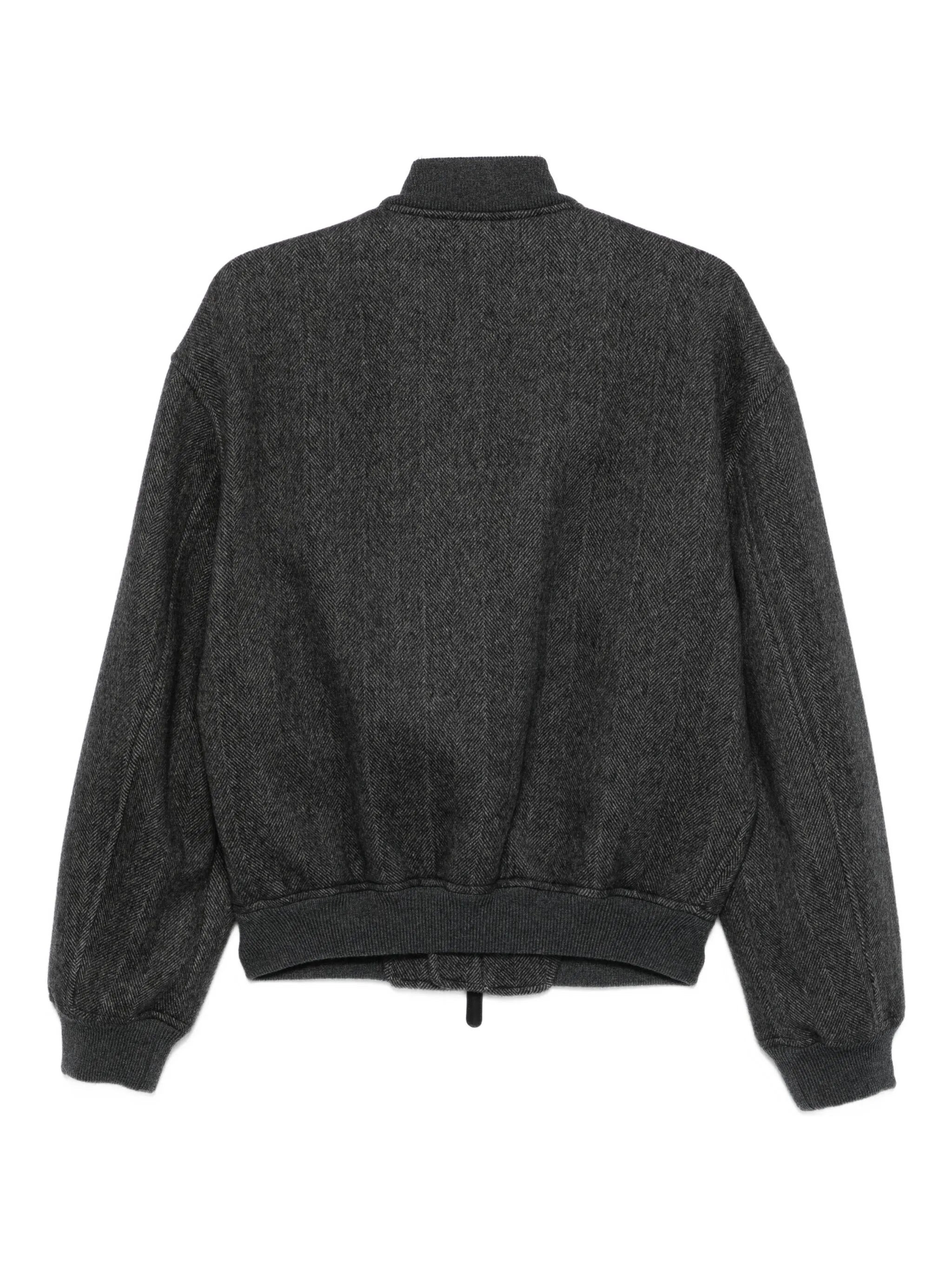 Giorgio Armani Herringbone Zip-front Bomber Jacket - 2