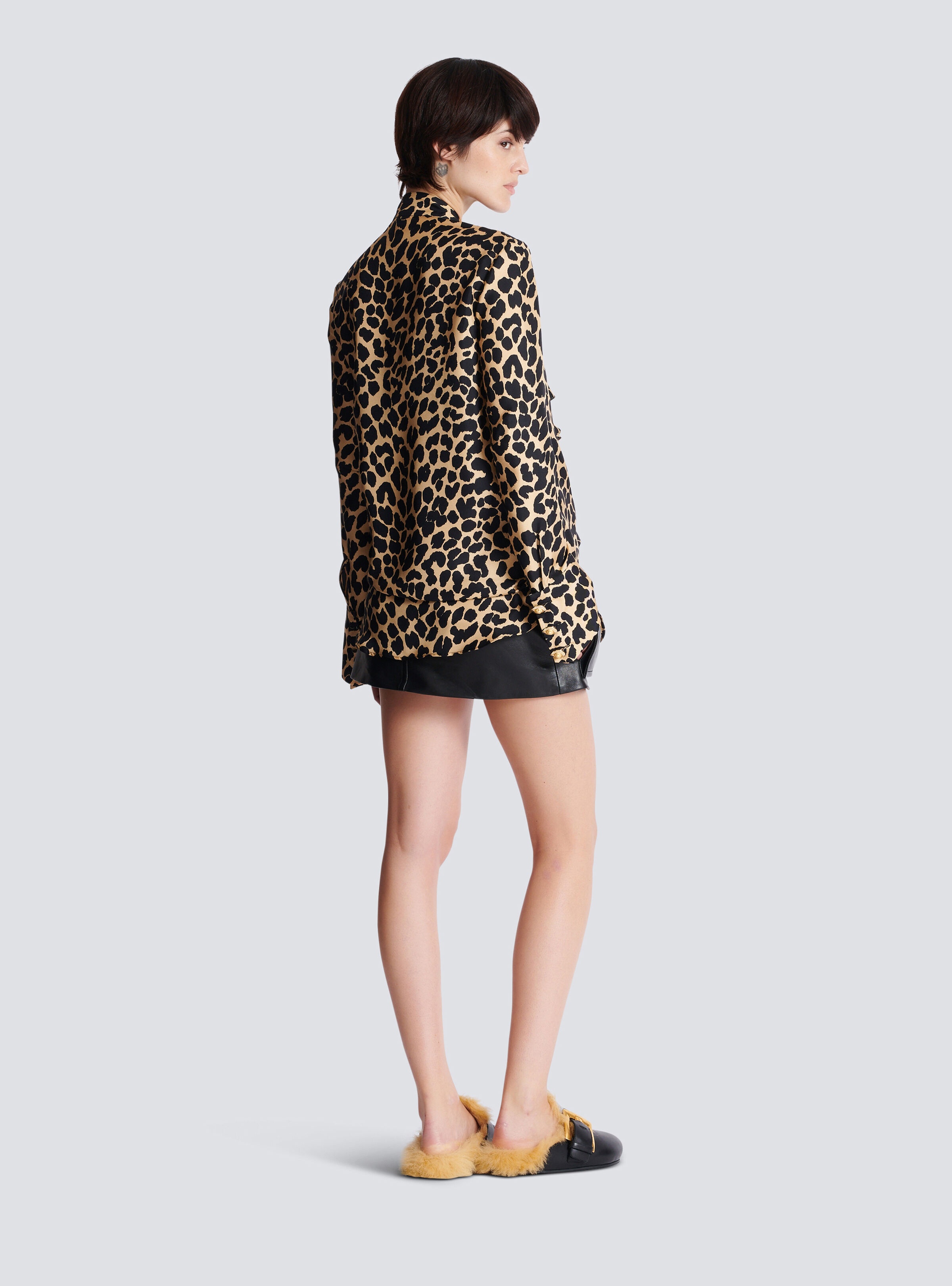 Leopard print ruffled shirt - 4