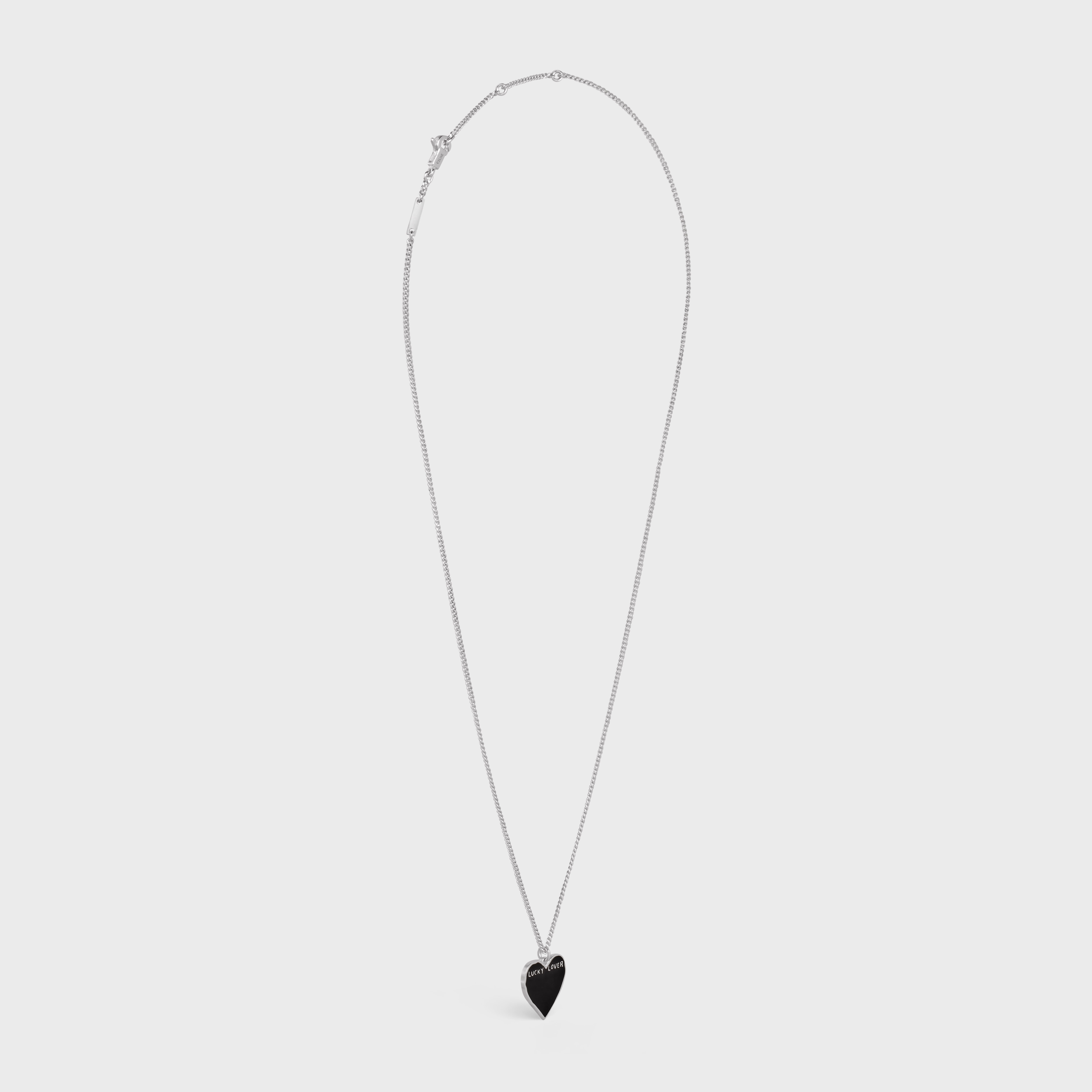 Lucky Lovers Necklace in Sterling Silver with Rhodium Finish and Enamel - 3