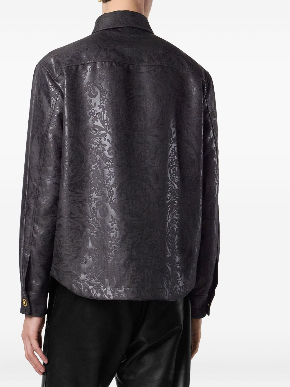 Barocco embossed shirt jacket - 4