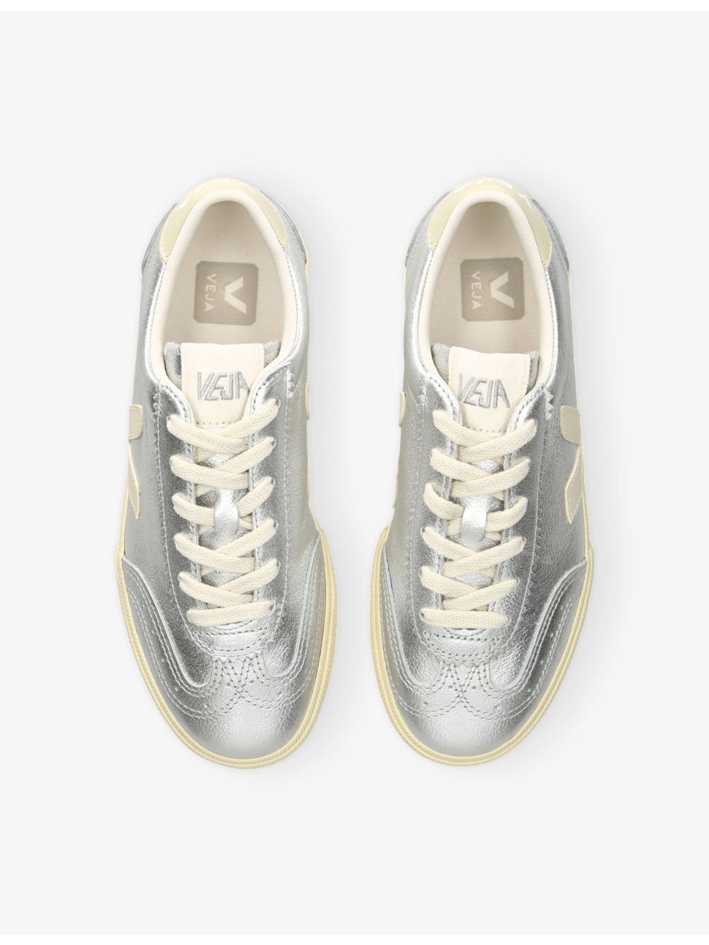 Volley Metallic Low-Top Leather Trainers - 2