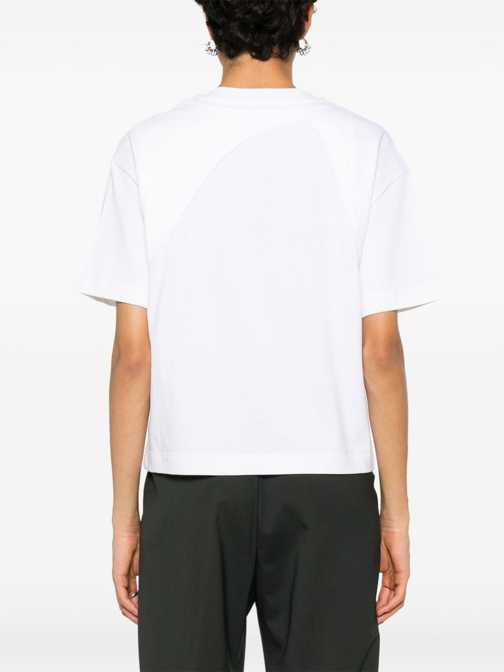 seam-detailed cotton T-shirt - 4
