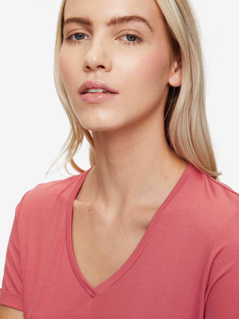 Women's V-Neck Sleep T-Shirt Lara Micro Modal Stretch Soft Cedar - 4