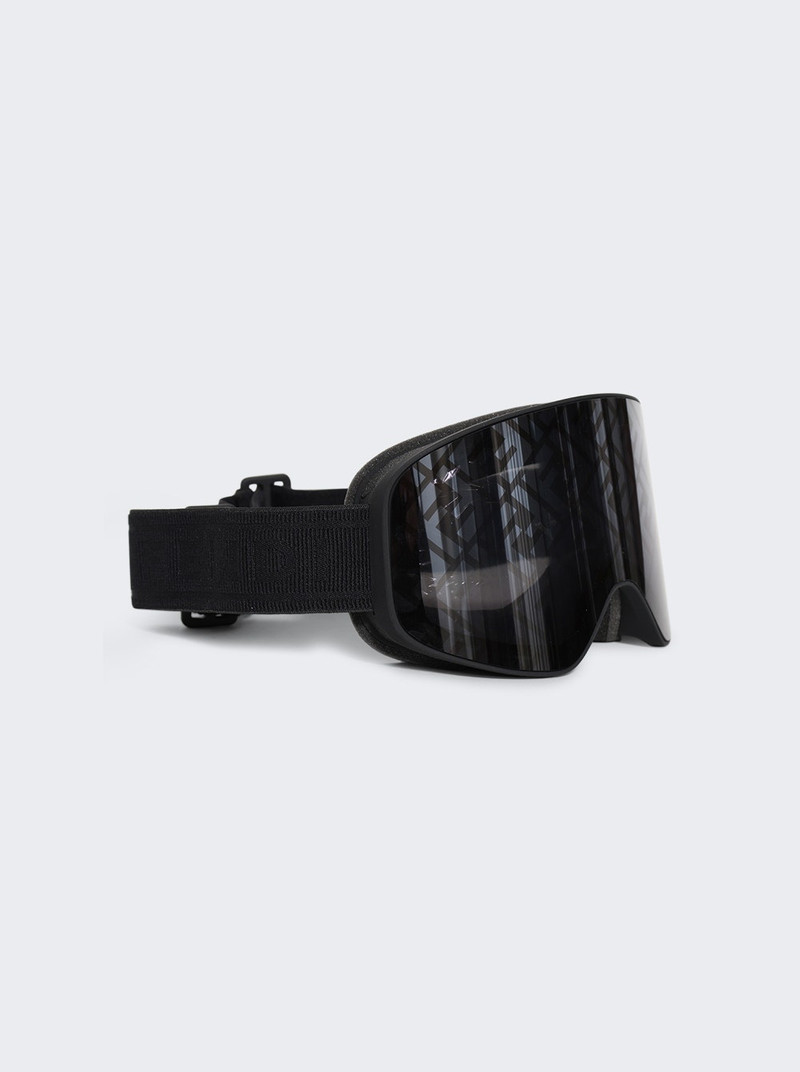 Ski Mask With Logo Mirrored Lenses Shiny Black 4