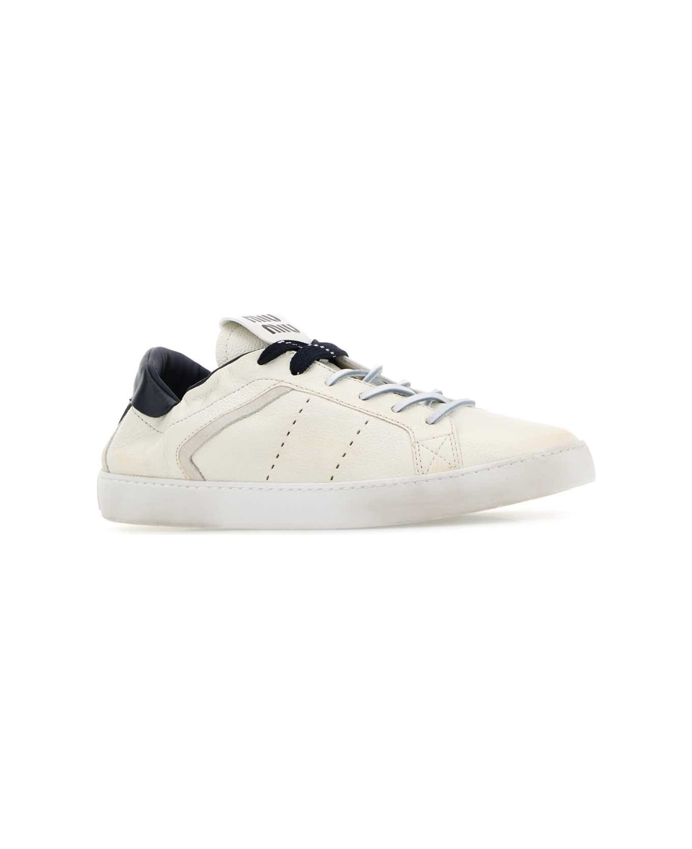 Ivory Leather Sneakers - 2