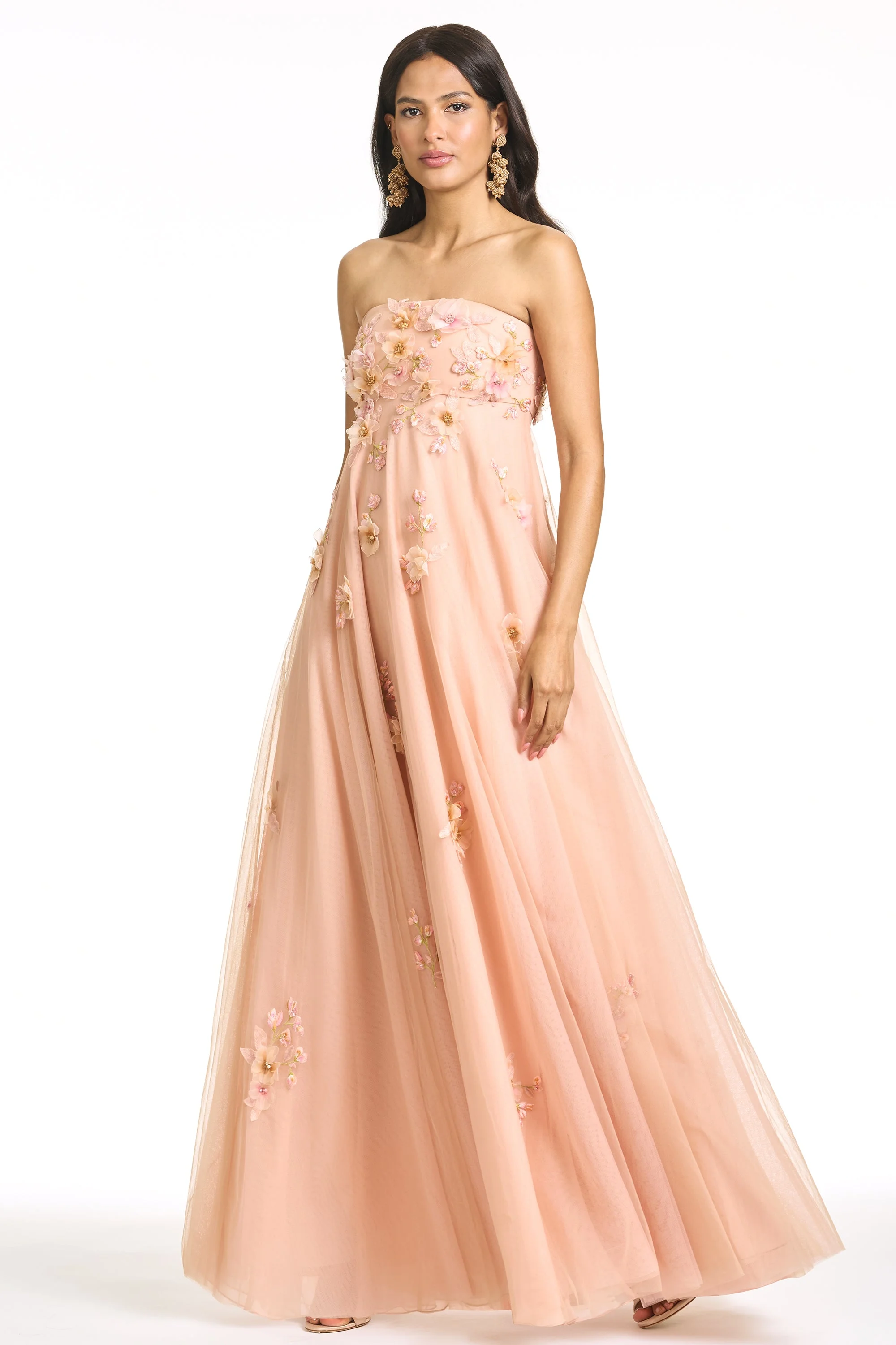 EMBROIDERED SCARLETT GOWN - BLUSH - 1