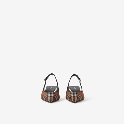 Burberry Check and Leather Slingback Pumps outlook