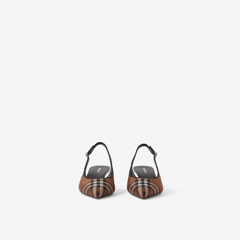 Burberry Check and Leather Slingback Pumps outlook