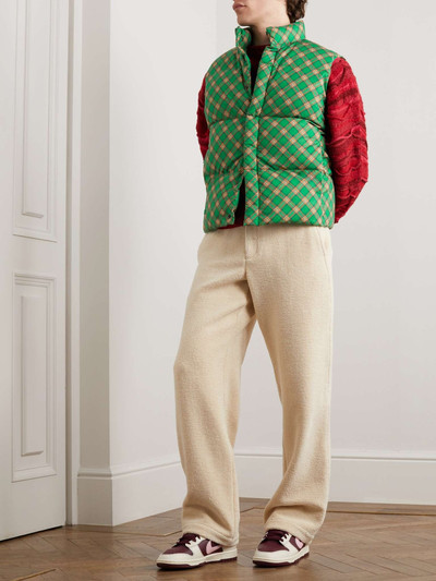 ERL Checked Quilted Cotton-Jacquard Down Gilet outlook
