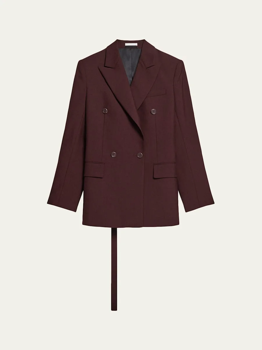 Belted Double-Breasted Blazer - 1