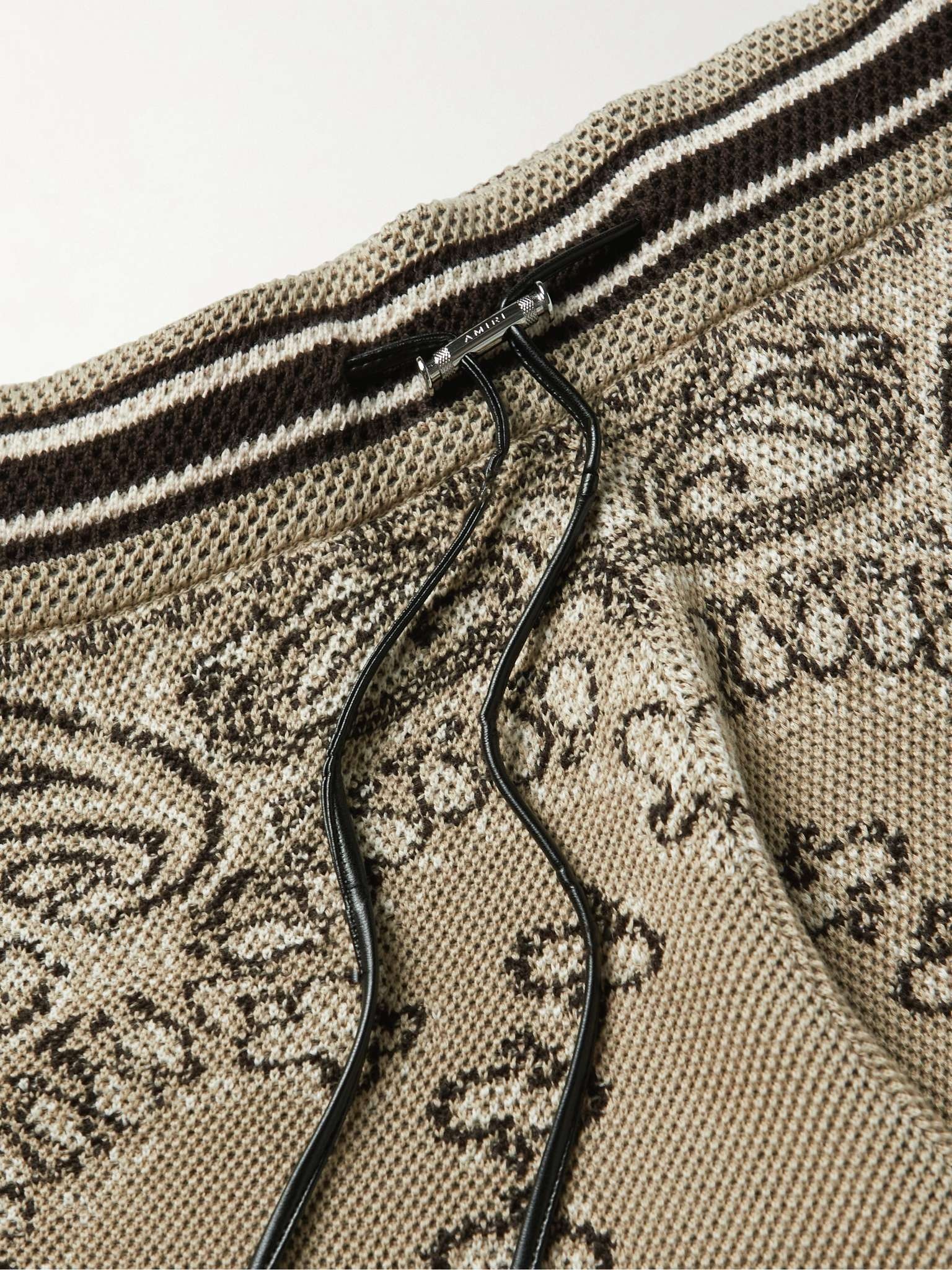 Wide-Leg Logo-Embroidered Crocheted Cotton-Blend Drawstring Shorts - 3