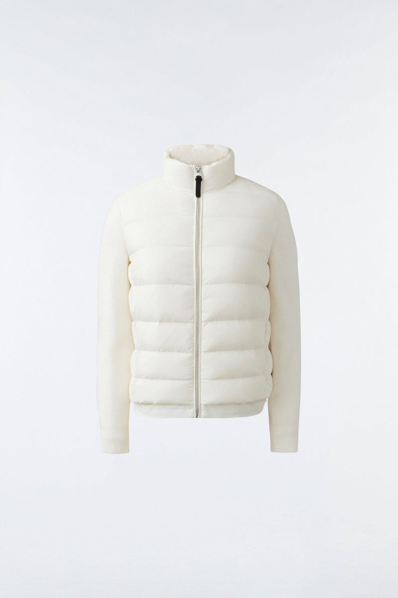 OCEANE Recycled hybrid jacket with rib knit sleeves 1