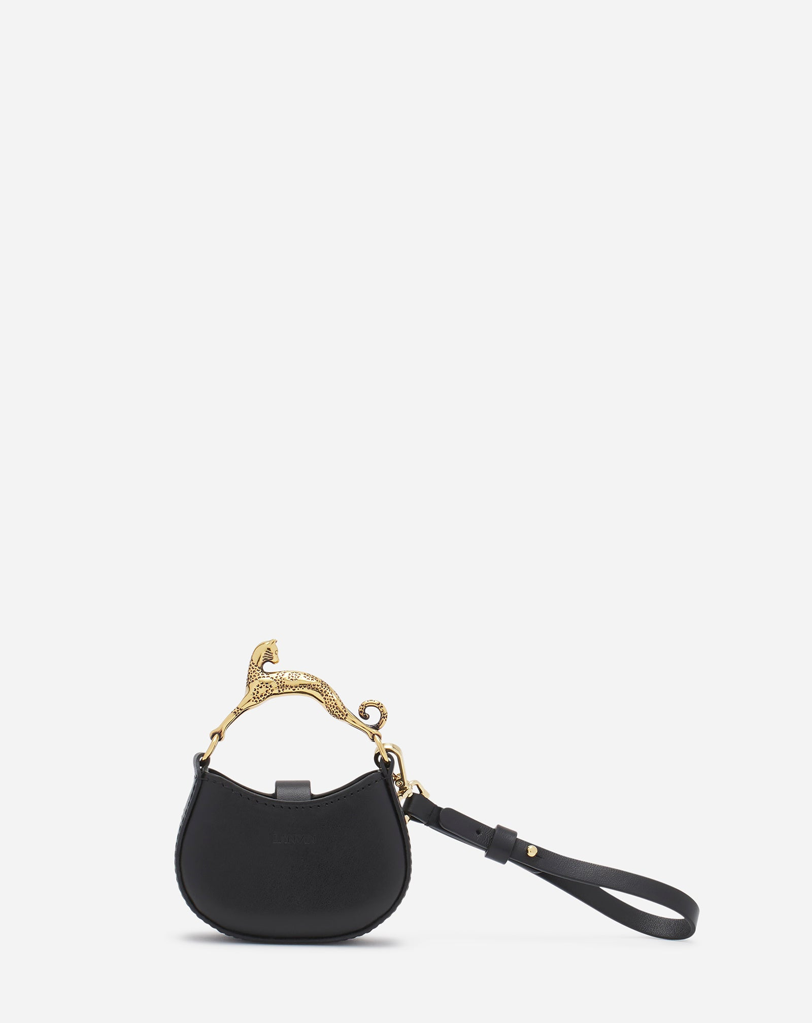 MICRO HOBO CAT CHARM BAG IN LEATHER - 3