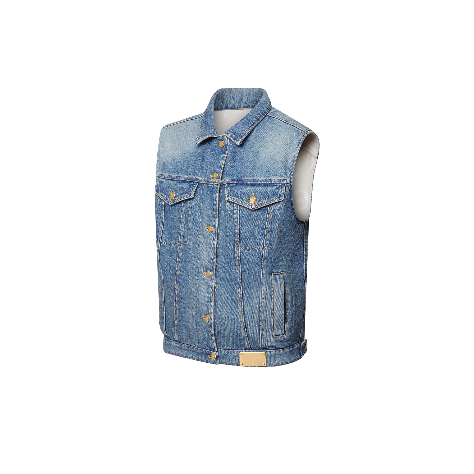 Reversible Sleeveless Denim Jacket - 2