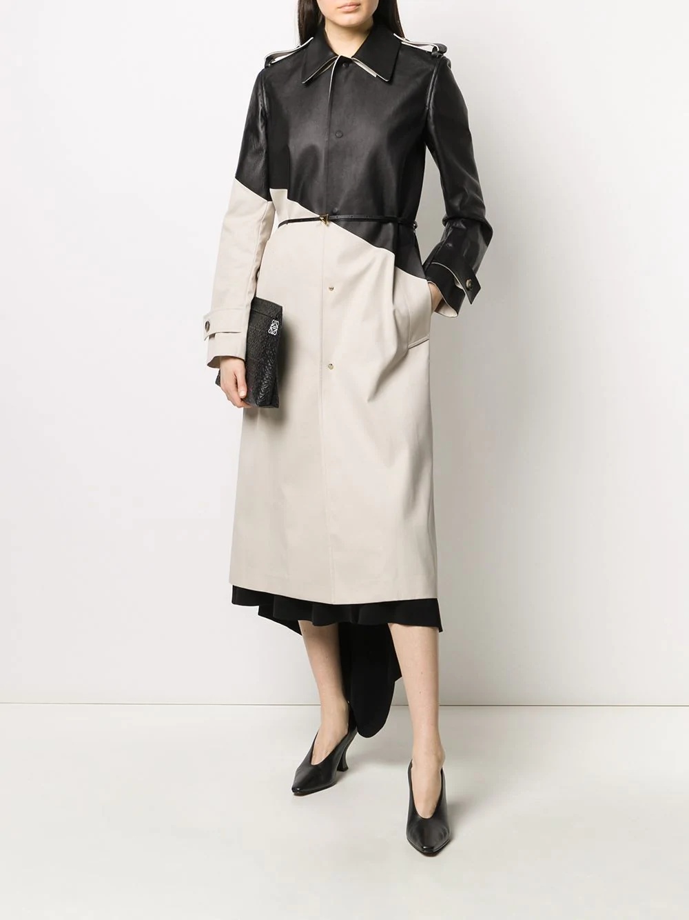 two-tone trench coat - 2