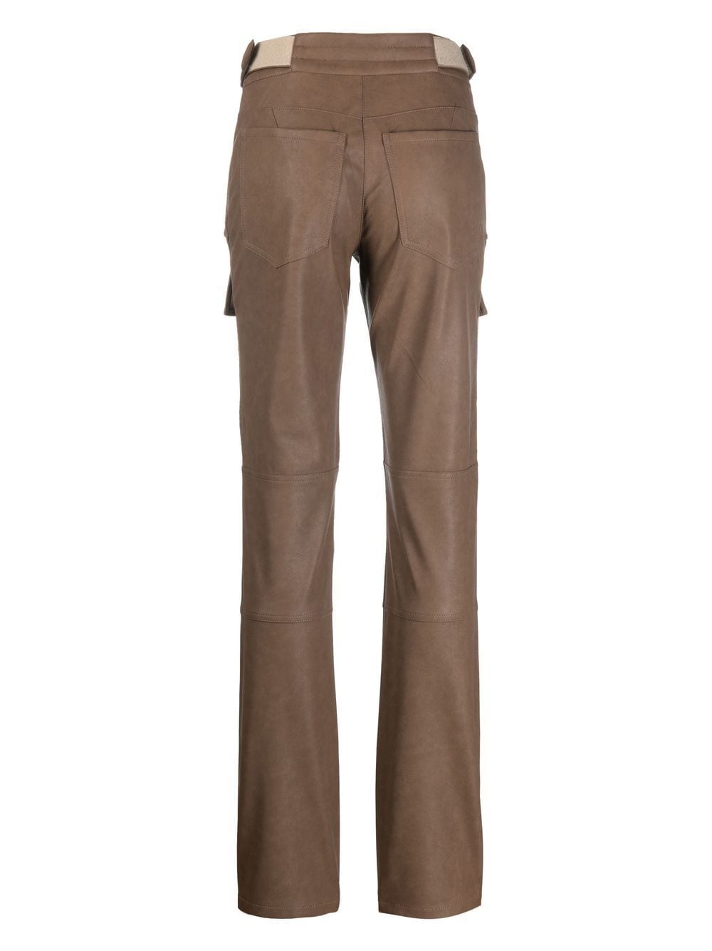 leather-effect cargo trousers - 2