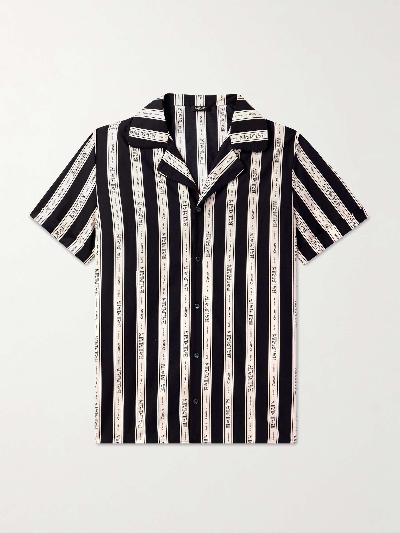 Camp-Collar Logo-Print Striped Cotton-Poplin Shirt - 1