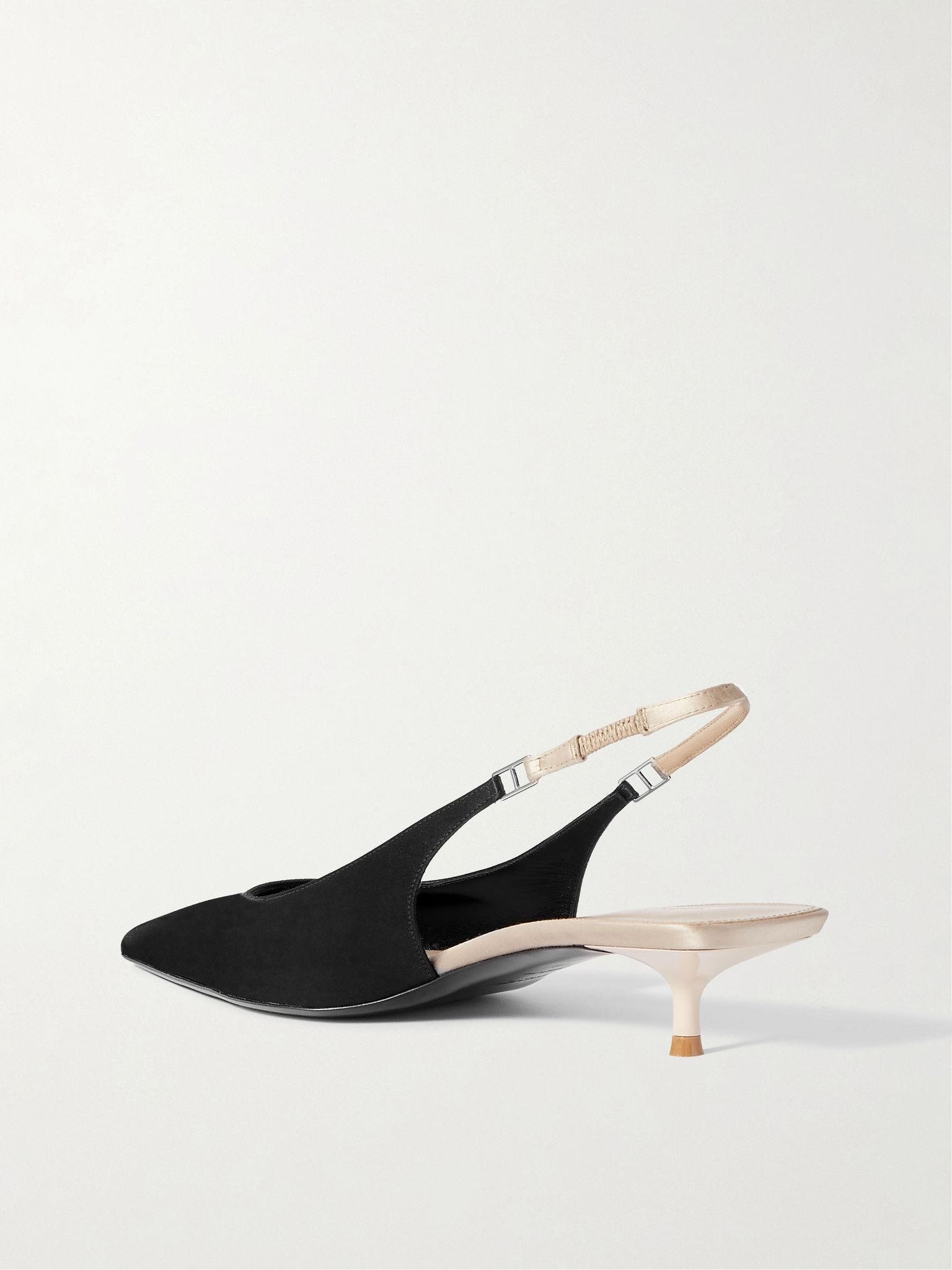 Cherish two-tone satin slingback pumps Black - 2
