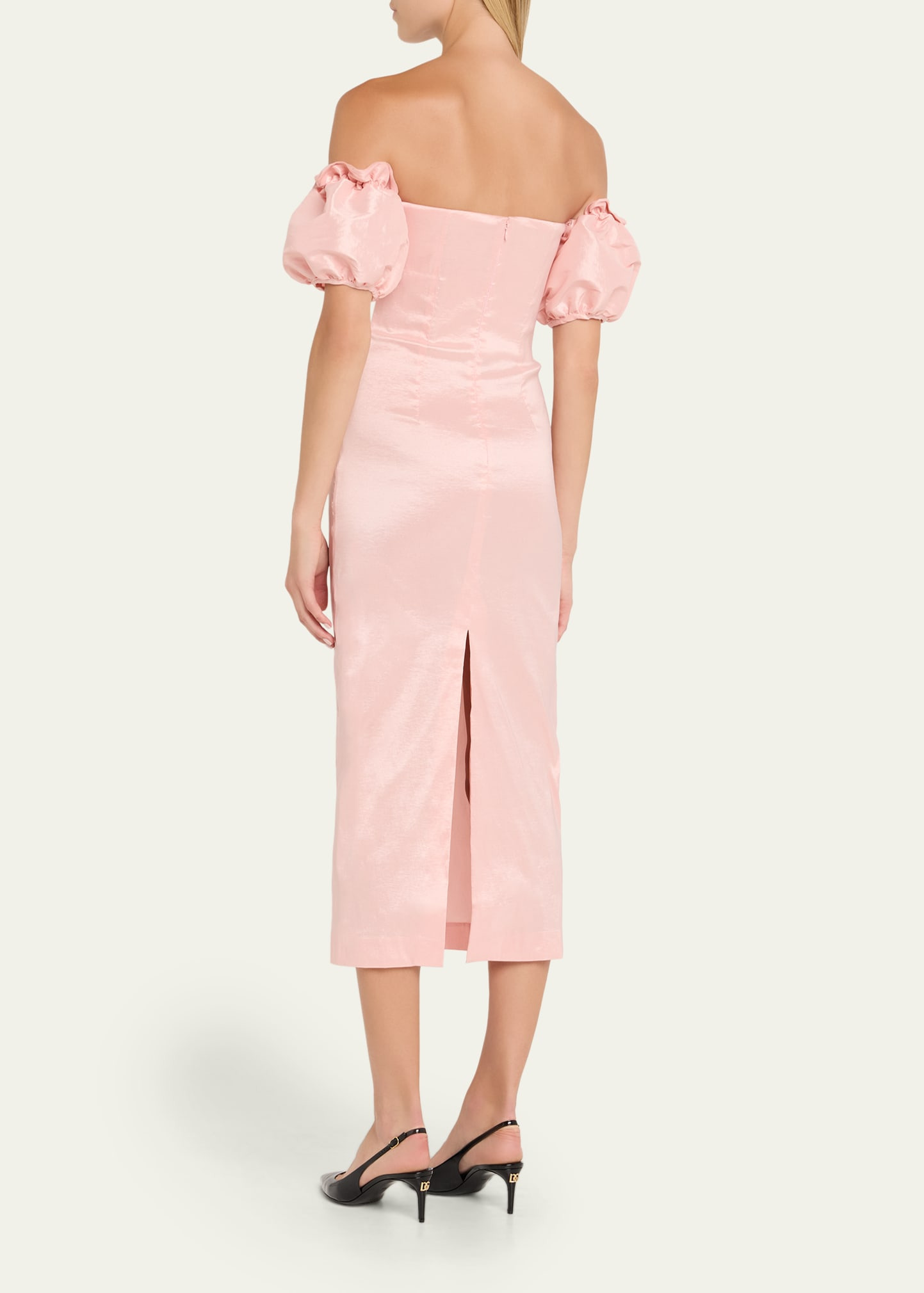 Stella Strapless Taffeta Midi Dress - 3