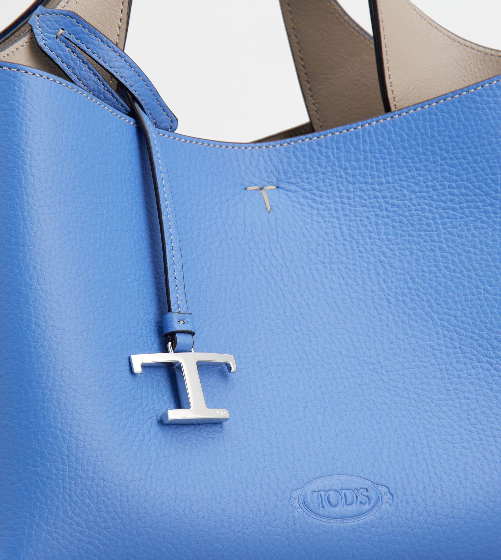 BAG IN LEATHER MINI - LIGHT BLUE, GREY - 5
