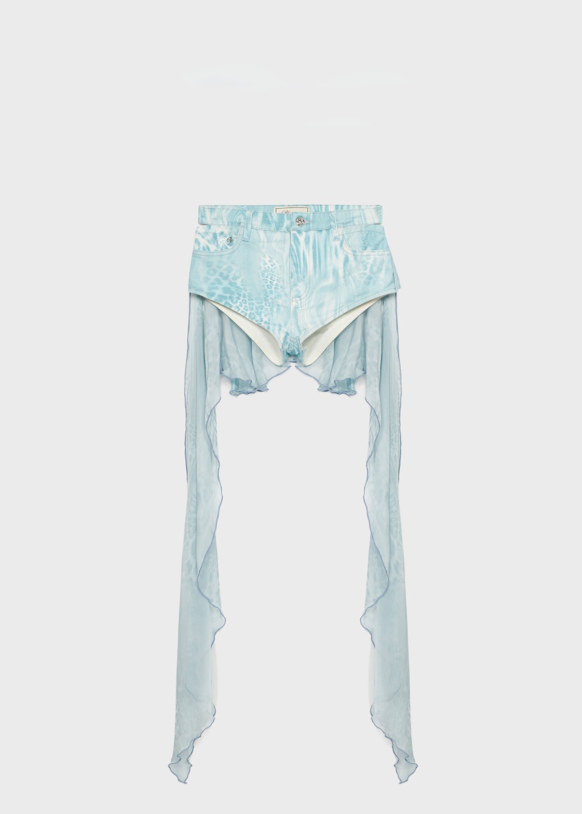 PRINTED SHORTS IN GEORGETTE WITH FLOUNCE - 1
