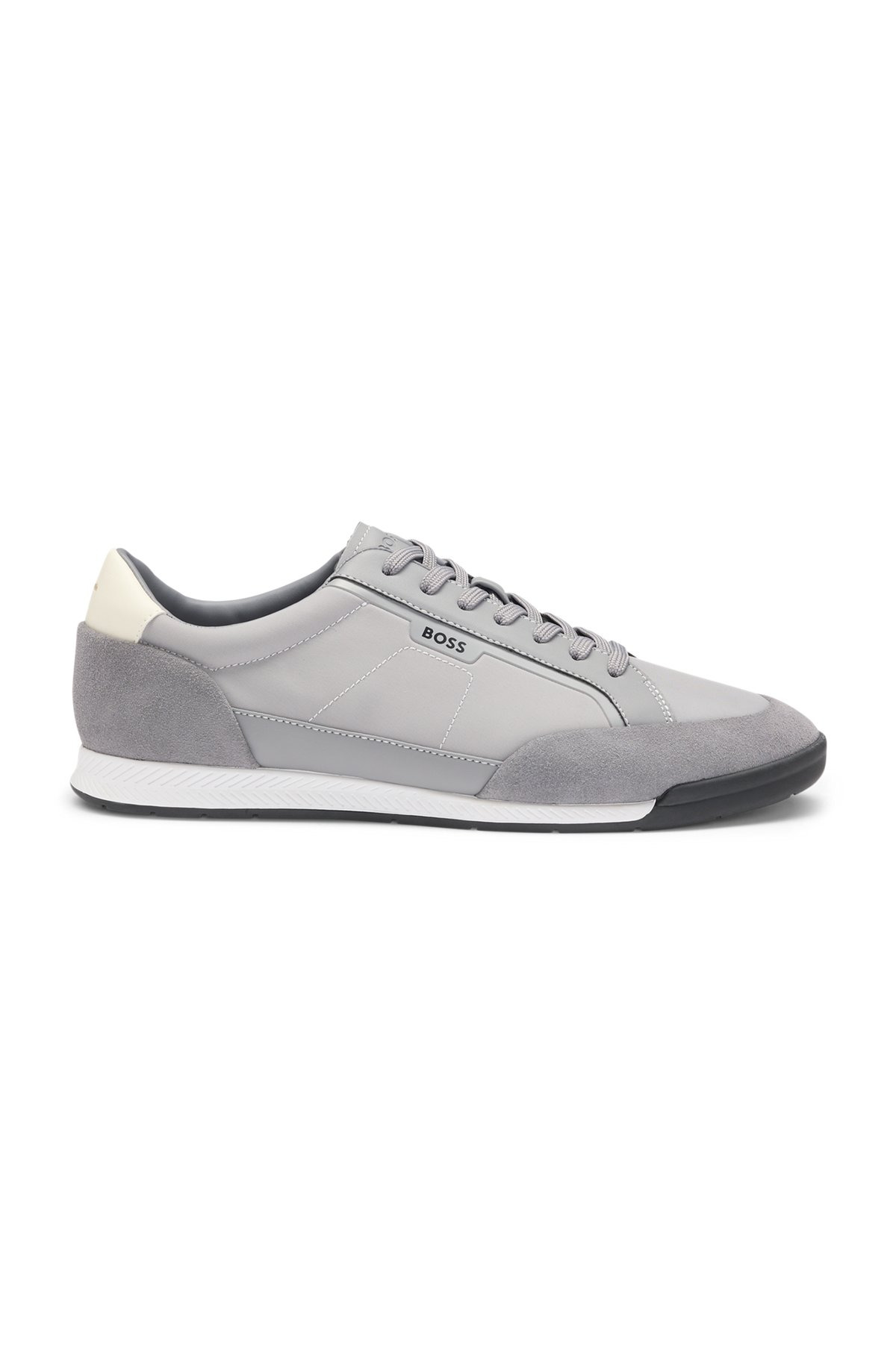 LOW-TOP TRAINERS WITH SUEDE AND FAUX LEATHER - 1